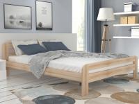 Moderní postel DALLAS 140x200 dřevěná BOROVICE